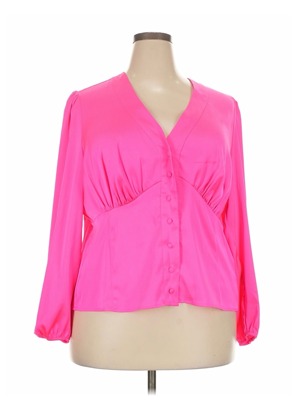 TORRID SZ1 Women's Hot Pink Button-Front Blouse